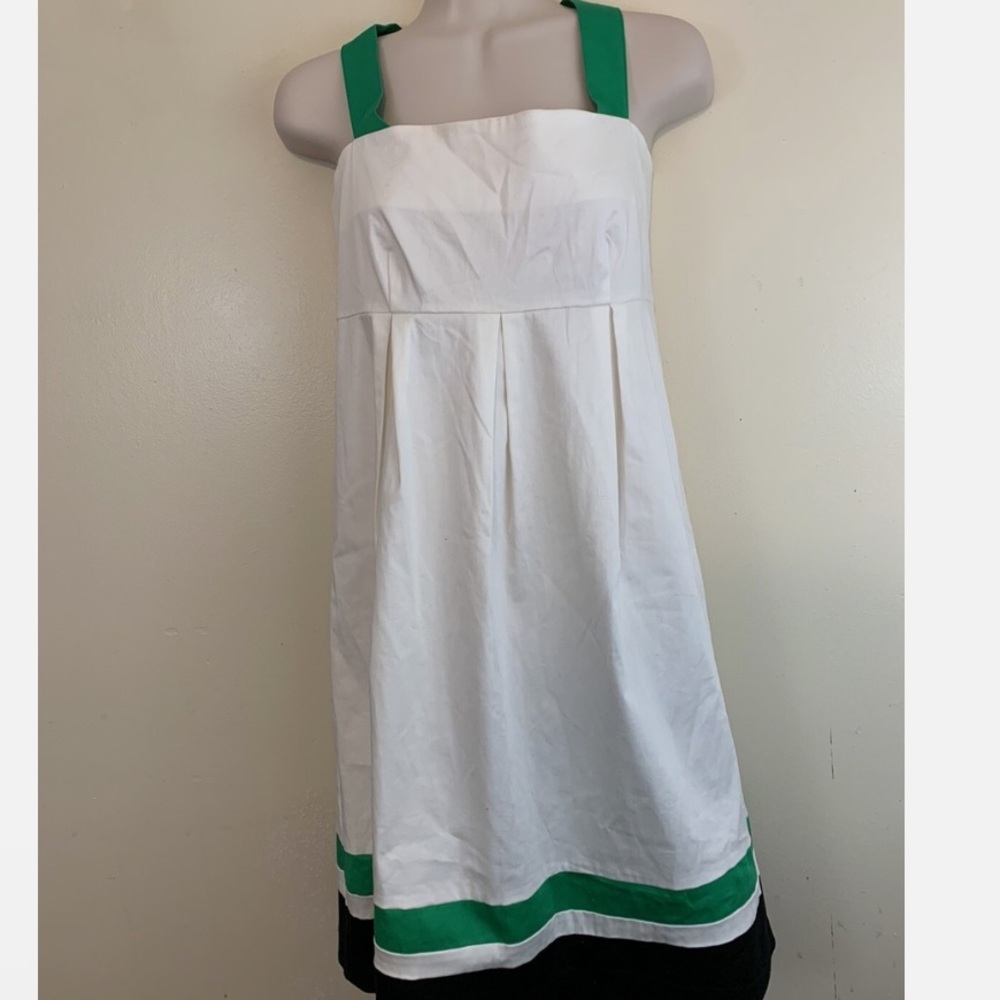 Dby Ltd White Cotton Dress with Green Accents size 10 - Picture 3 of 5